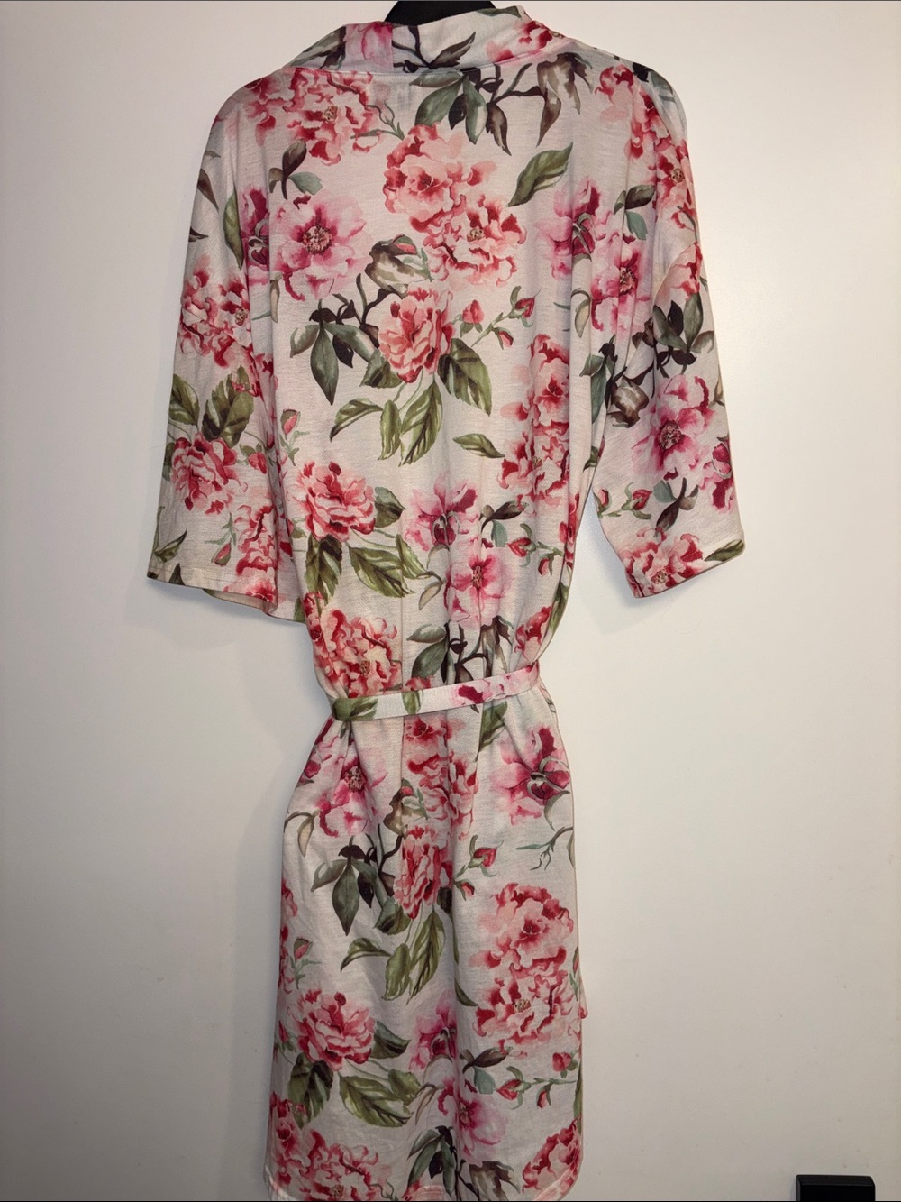 Floral Wrap Robe — Pink & Green - Picture 2 of 2